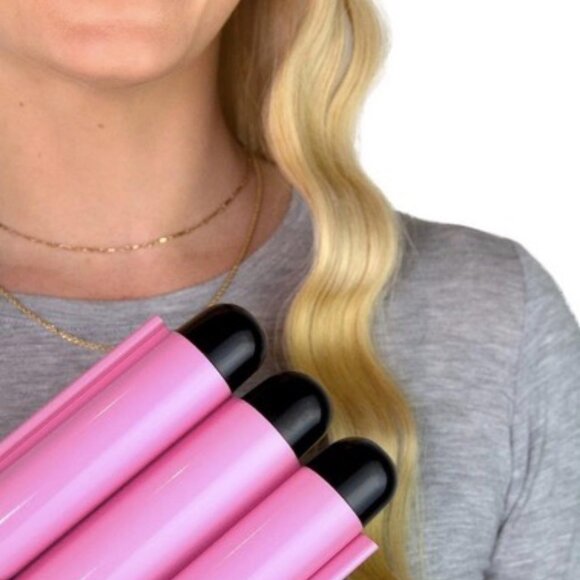 Allure 3 Barrel Curling Iron Hair Crimper: Dual Voltage Three Barrels Hair Waver - Picture 8 of 11